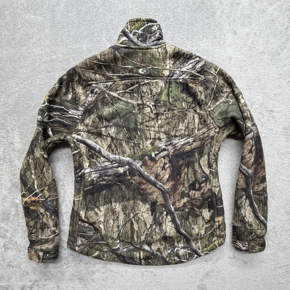 Mossy Oak Jacket Mens L Green Camouflage Fleece Full Zip Pockets